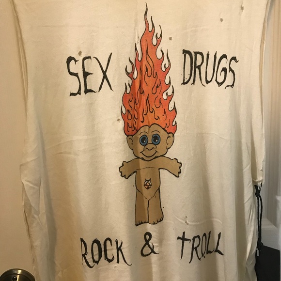 NWT XS Unif Sex Drugs Rock And Troll tank tee - Picture 2 of 5